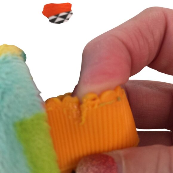 Bright Starts Taggies Teal Squares Lovey 12" Teether Baby Security Blanket - Picture 7 of 7